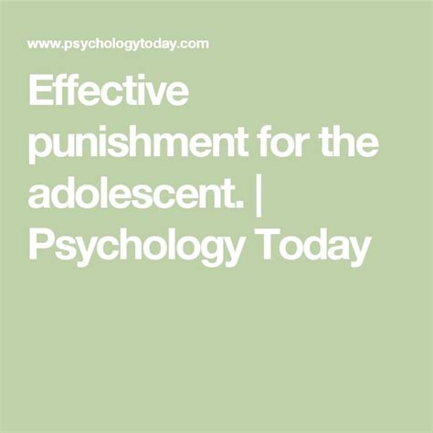 punishteens|Effective Punishment for the Adolescent .